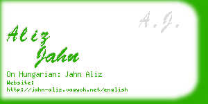 aliz jahn business card